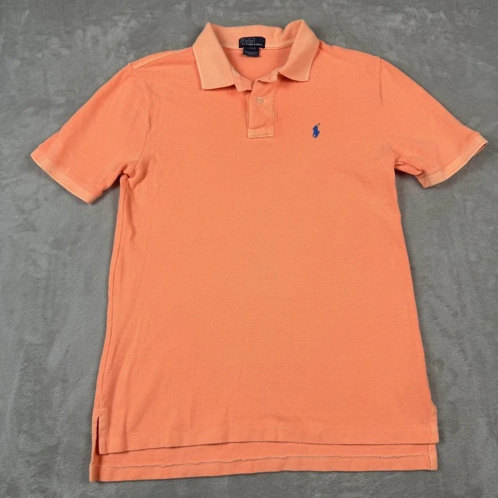 Polo Ralph Lauren Polo Shirt Youth Large 14-16 Orange Short Sleeve Cotton Casual - Picture 2 of 7